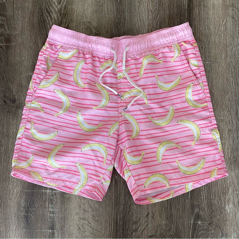 CYA Pink & Bananas All Over Print Swim Trunks